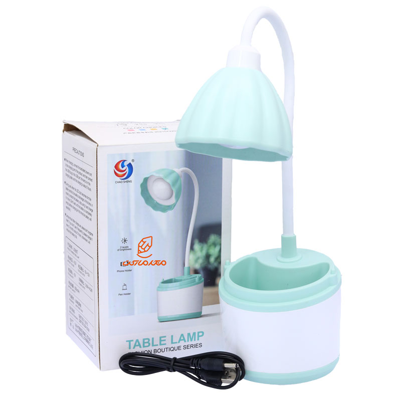 چراغ مطالعه رومیزی طرح گلدانی سفید سبز CS293 (1)