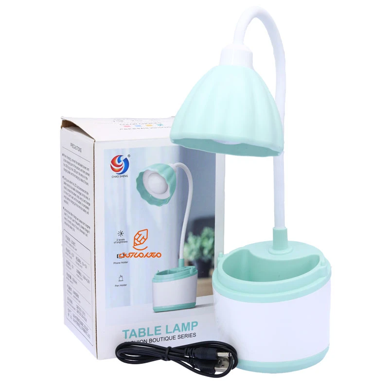 چراغ مطالعه رومیزی طرح گلدانی سفید سبز CS293 (1)