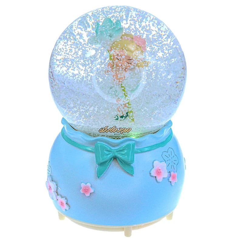 گوی فانتزی بزرگ موزیکال آبی طرح دختر و گل (5)