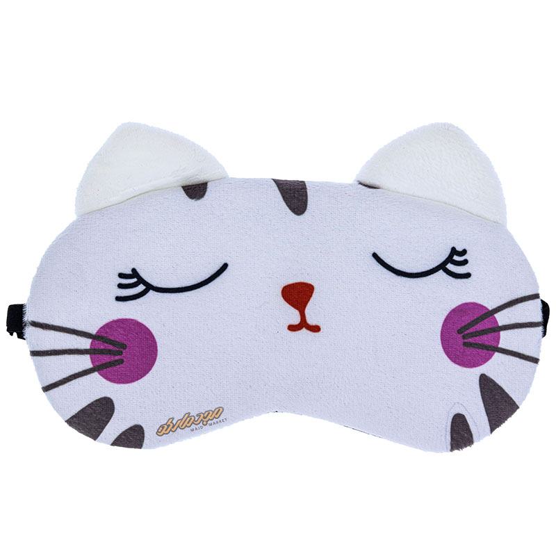 چشم بند فانتزی کمپرس دار طرح گربه سفید