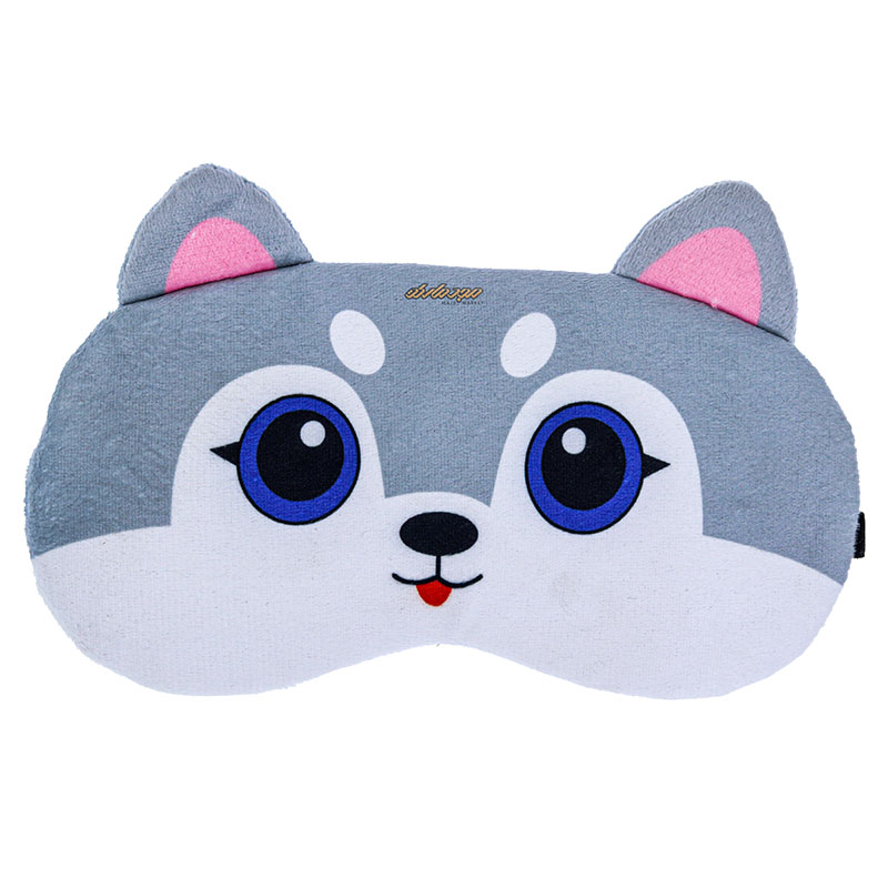 چشم بند فانتزی کمپرس دار طرح گربه سفید طوسی