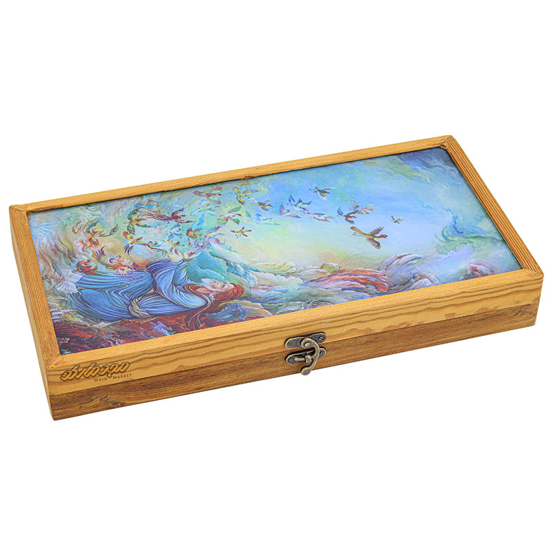 تخته نرد صادراتی طرح نقاشی مینیاتوری