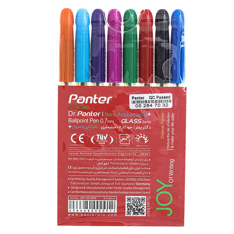 خودکار 0.7 رنگی نانو آنتی باکتریال 8 عددی دکتر پنتر (3)