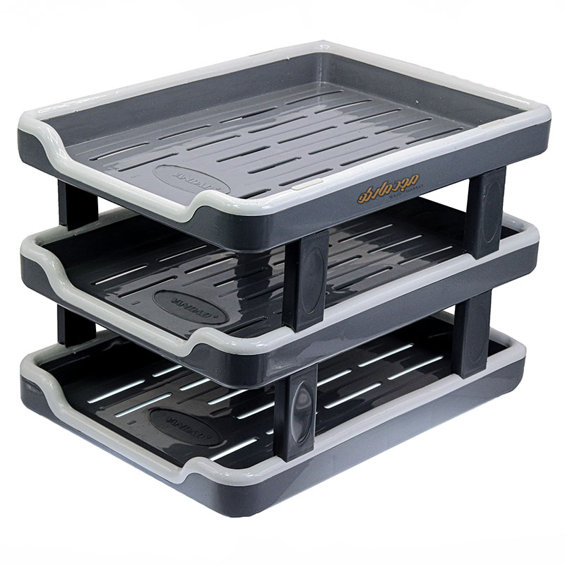 کازیو رومیزی 3 طبقه سفید طوسی ونداد