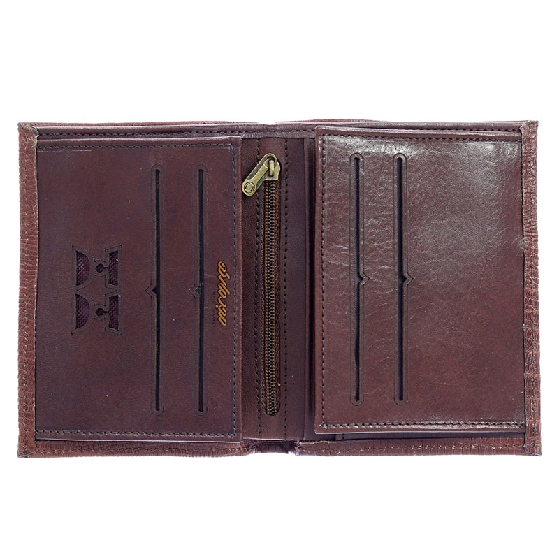 کیف پول کوچک کتابی چرم قهوه ای MONT (3)
