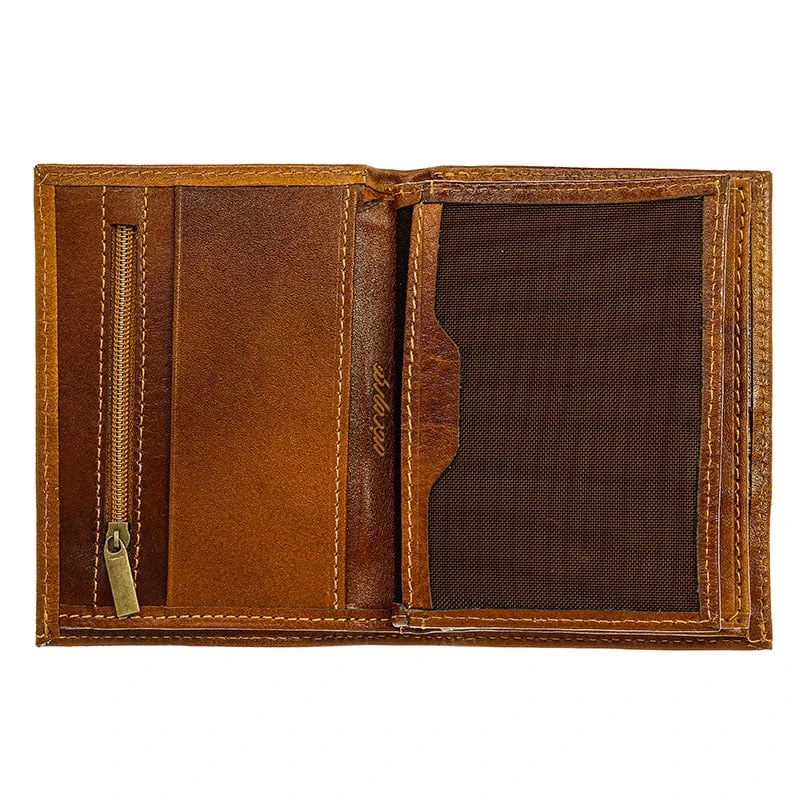 کیف پول کوتاه چرم قهوه ای دیاکو (6)