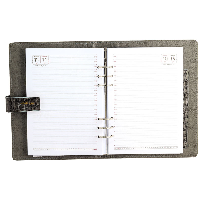 سالنامه (سررسید) 1402 کلاسوری الیگیتور طوسی کد 246 پاسارگاد (5)