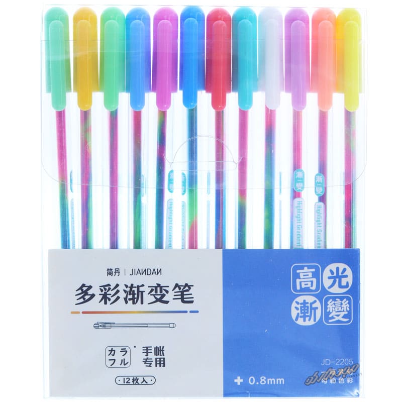 خودکار فانتزی رنگین کمان مات 12 رنگ 2205 JIANDAN