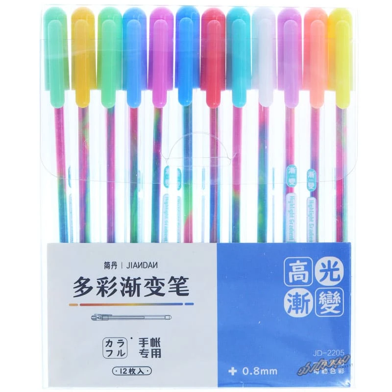 خودکار فانتزی رنگین کمان مات 12 رنگ 2205 JIANDAN (2)