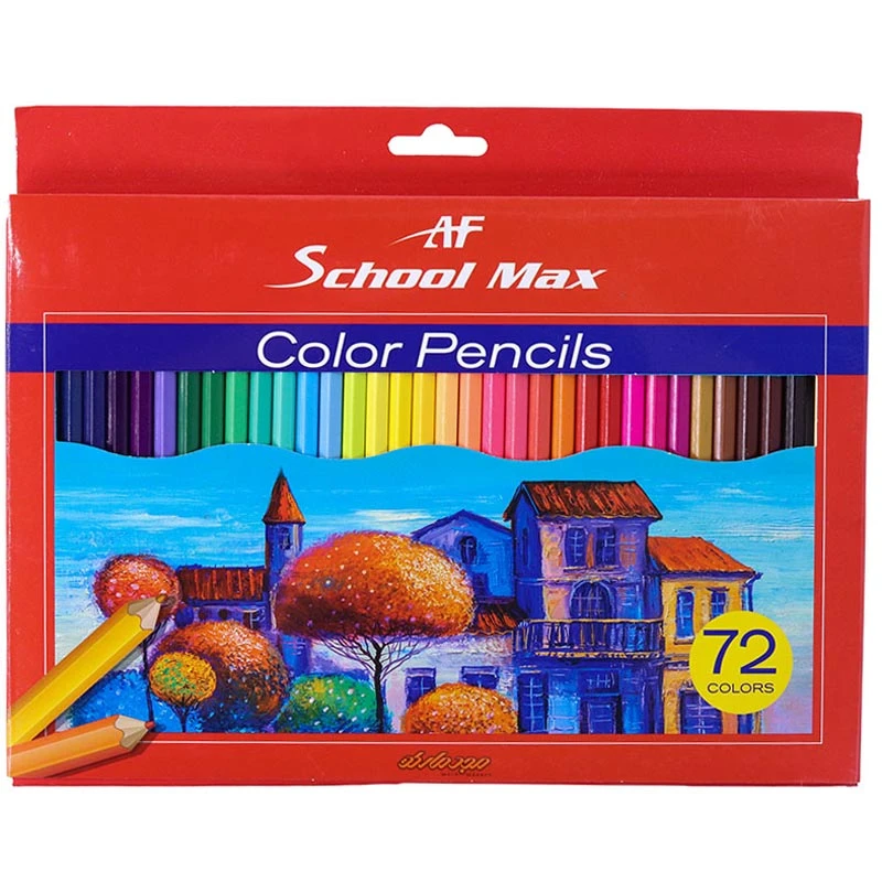 مداد رنگی 72 رنگ جعبه مقوایی اسکول مکس school max (5)