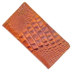 کیف پول چرم کتی طرح کروکودیل قهوه ای اکوال (2)