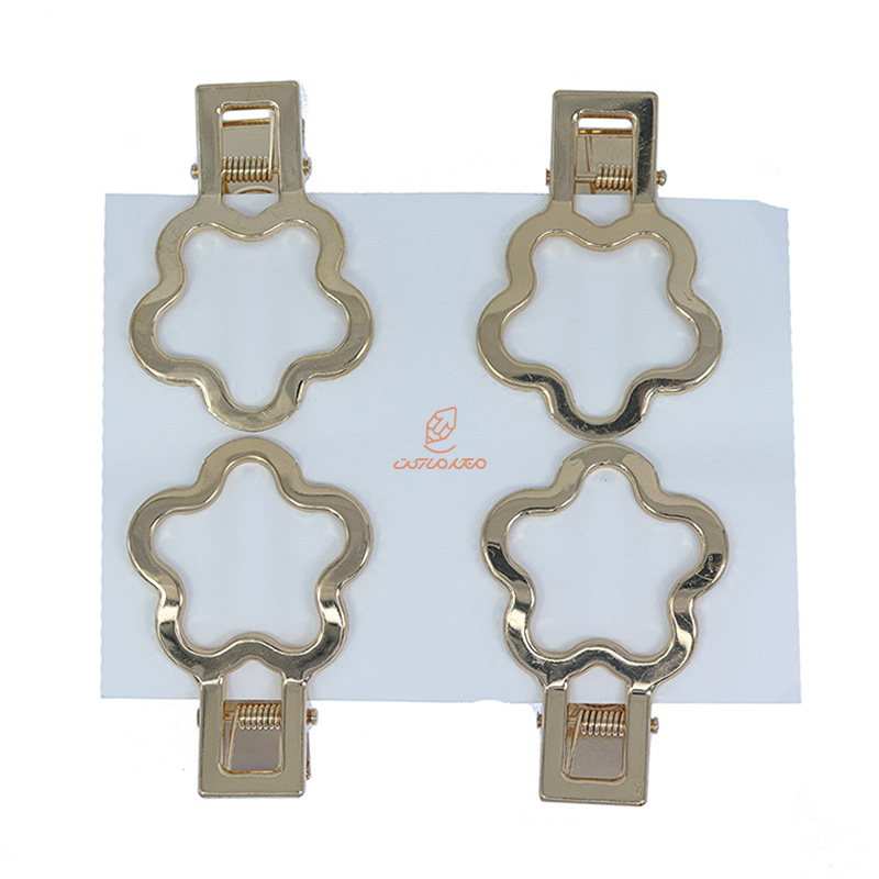 گیره فلزی 4 عددی رزین طرح گل