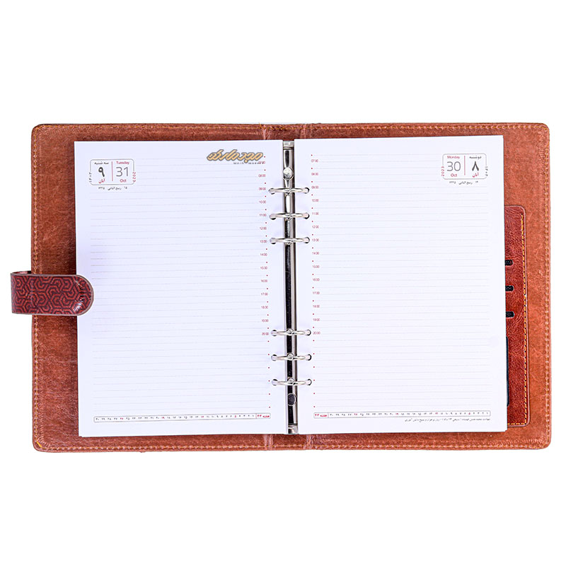 سالنامه (سررسید) 1402 کلاسوری ترمواکتیو قهوه ای تیره کد241 پاسارگاد (4)