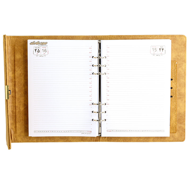 سالنامه (سررسید) 1402 کلاسوری رمزدار قهوه ای کد 247 پاسارگاد (5)