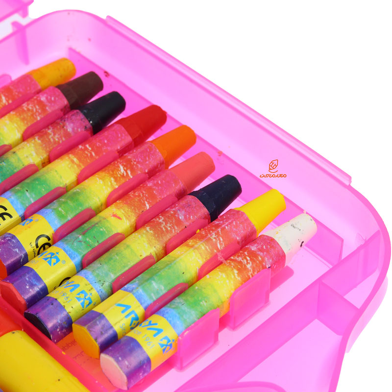 پاستل روغنی 18 رنگ طلقی صورتی آریا (5)