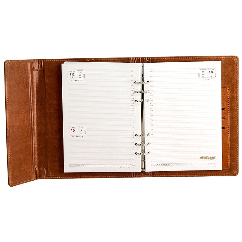 سالنامه (سررسید) 1402 کلاسوری ترمواکتیو قهوه ای تیره کد 245 پاسارگاد (6)