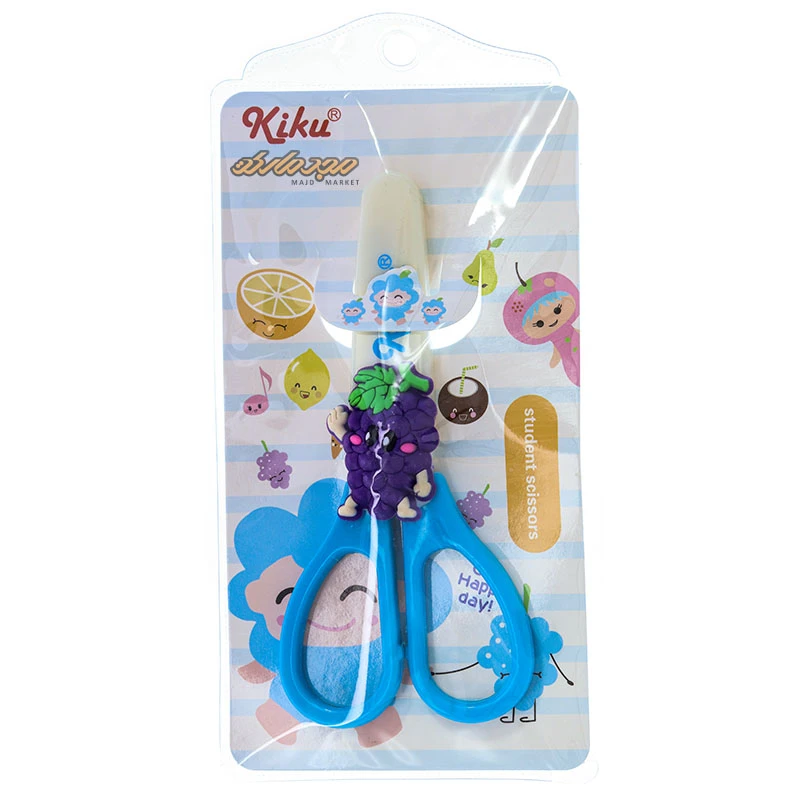 قیچی فانتزی غلاف دار آبی طرح انگور کیکو کد 571 (2)