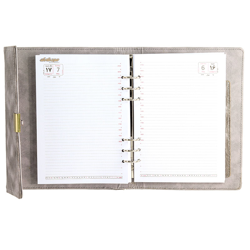 سالنامه (سررسید) 1402 کلاسوری رمزدار طوسی کد 247 پاسارگاد (5)