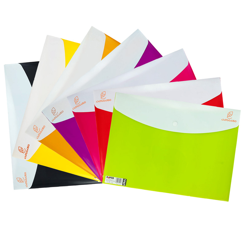 پوشه پلاستیکی دکمه دار A4 متالیک 113 پاپکو PAPCO