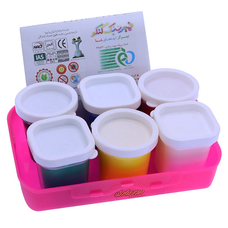 خمیر سبک 6 رنگ صورتی کنکو