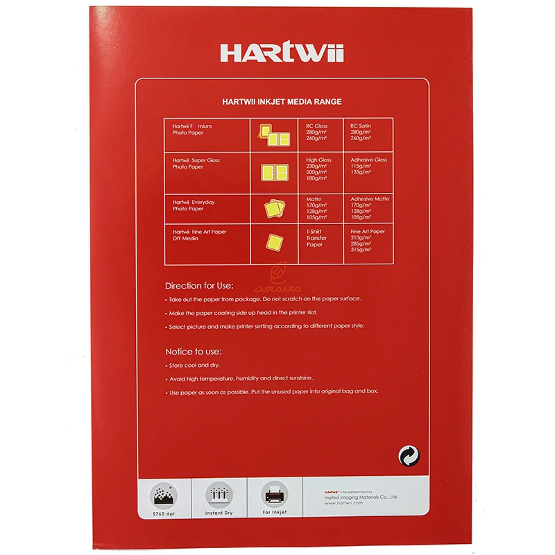 کاغذ فتو گلاسه 160 گرم هارتوی HARTWII A4 (1)