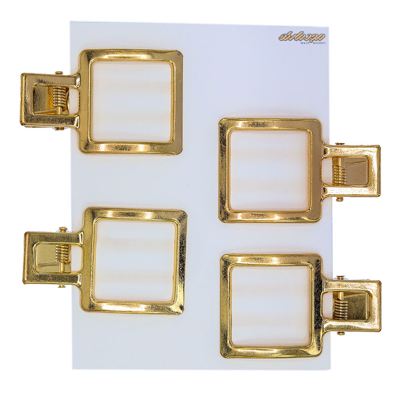 گیره فلزی 4 عددی رزین طرح مربع