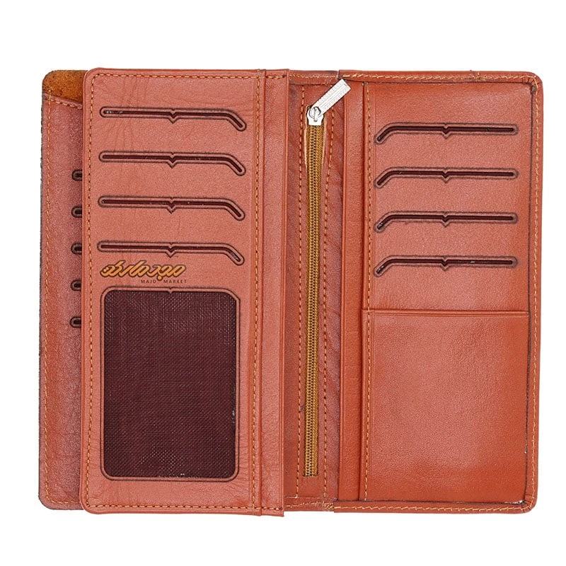 کیف پول کتی چرم قهوه ای مازراتی (2)