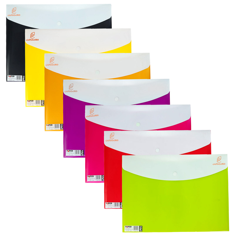 پوشه پلاستیکی دکمه دار A4 متالیک 113 پاپکو PAPCO