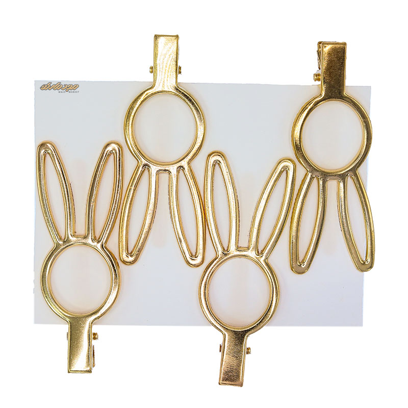 گیره فلزی 4 عددی رزین طرح خرگوش