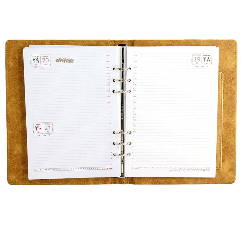 سالنامه (سررسید) 1402 کلاسوری دور دوخت شکلاتی کد 238 پاسارگاد (4)