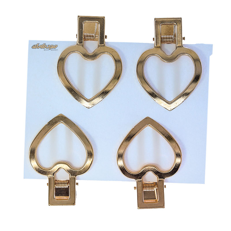 گیره فلزی 4 عددی رزین طرح قلب