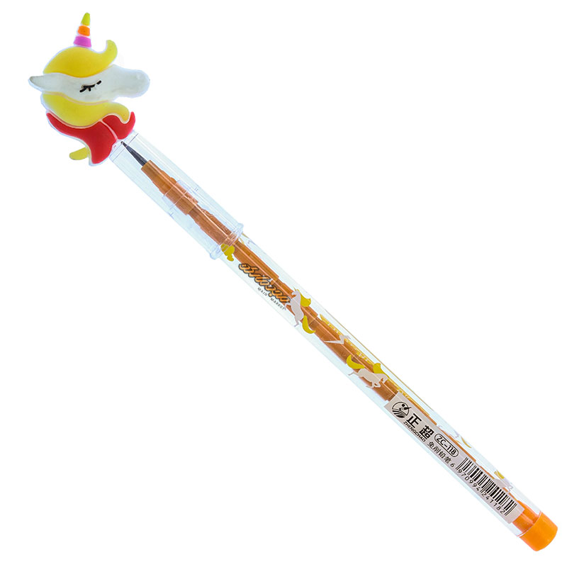 مداد فشنگی فانتزی طرح یونی کورن نارنجی 158 (2)