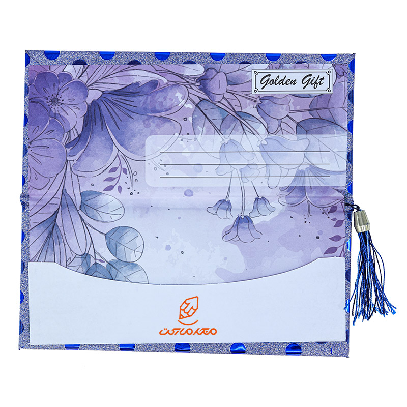 پاکت پول اکلیلی منگوله دار طرح خالدار آبی (1)