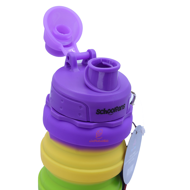 قمقمه سیلیکونی آکاردئونی بنفش کد 9321 SCHOOLFANS (5)