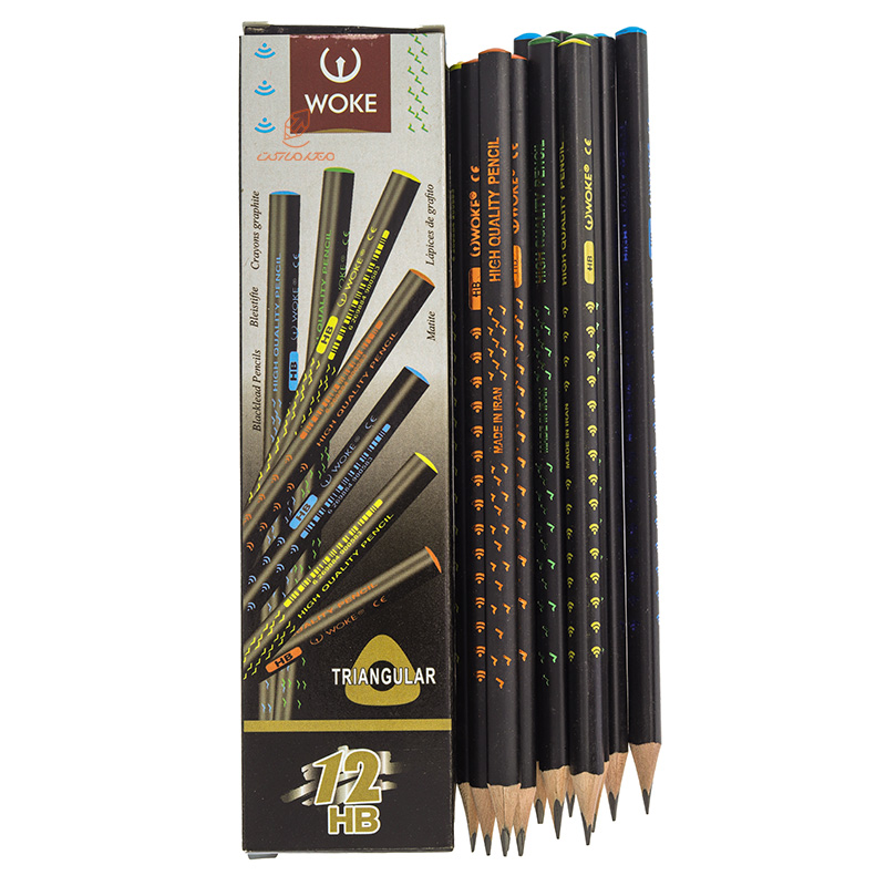 مداد مشکی 3 گوش بسته 12 عددی ووک WOKE (5)