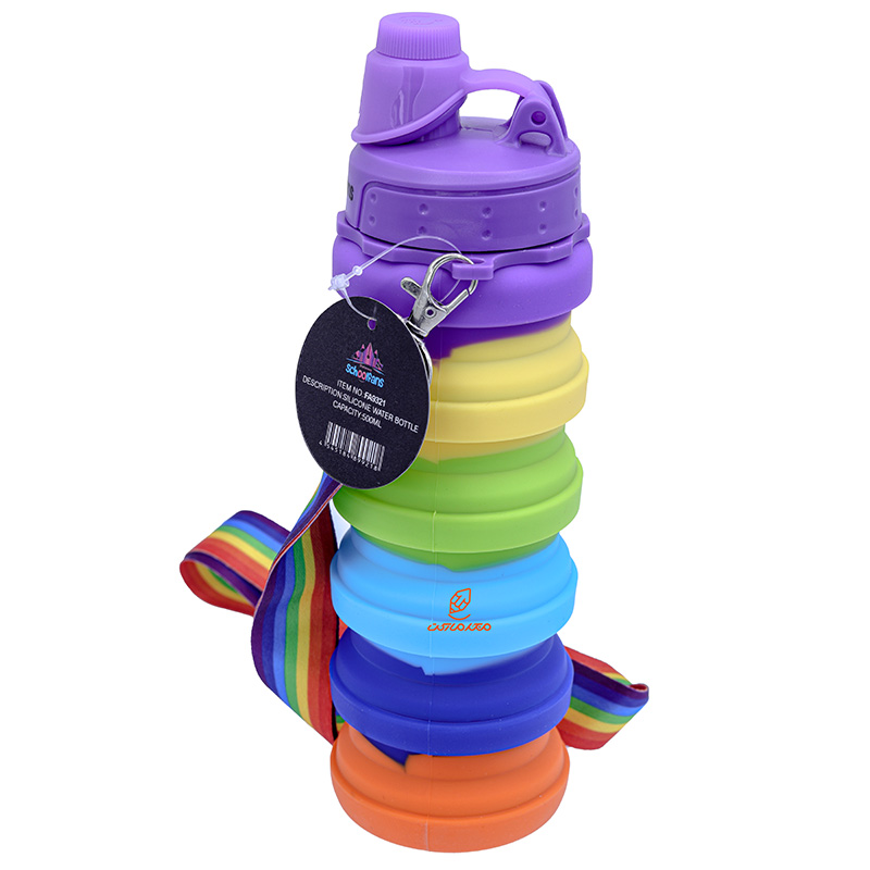 قمقمه سیلیکونی آکاردئونی بنفش کد 9321 SCHOOLFANS (4)