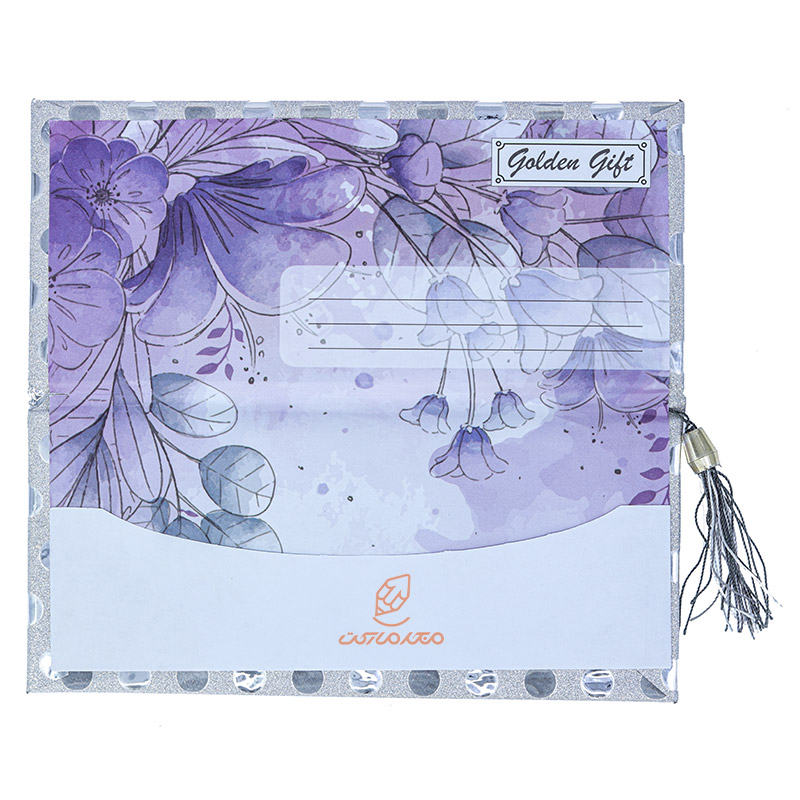 پاکت پول اکلیلی منگوله دار طرح خالدار نقره ای (1)