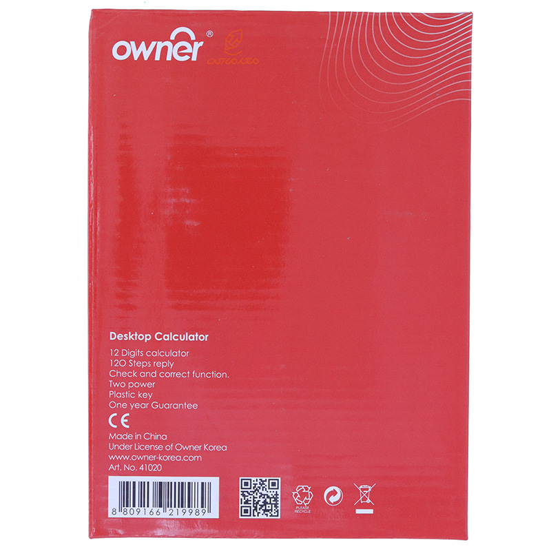 ماشین حساب رومیزی 12 رقم مدل 41020 اونر OWNER (2)