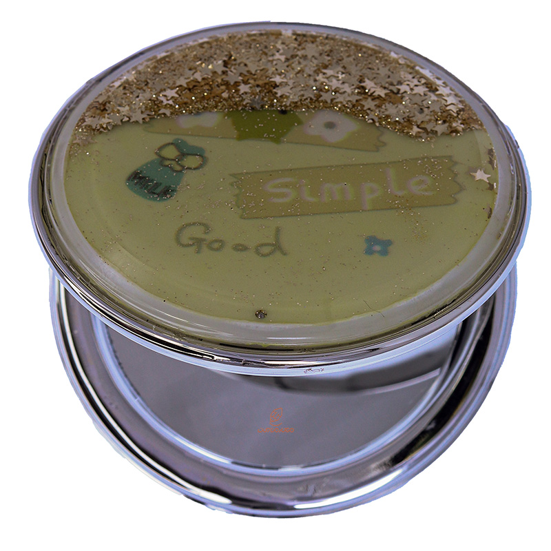 آینه گرد جیبی (آرایشی) فانتزی آکواریومی طرح simple (3)
