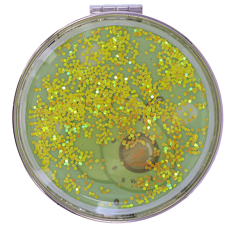 آینه گرد جیبی (آرایشی) فانتزی آکواریومی طرح آووکادو (2)