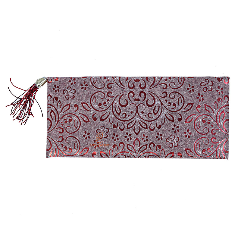 پاکت پول اکلیلی منگوله دار طرح گل قرمز (2)