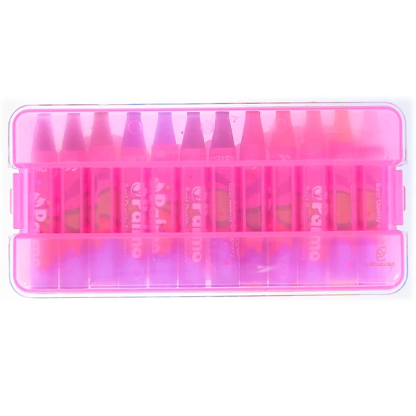 پاستل 12 رنگ جعبه طلقی قرمز پالمو PALMO (3)