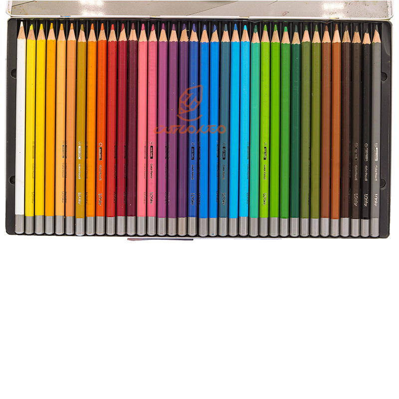 مداد رنگی 36 رنگ جعبه فلزی تخت طرح آفتابگردان لوکی LOOKY (4)