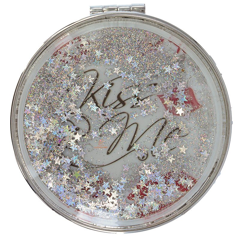 آینه گرد جیبی (آرایشی) فانتزی آکواریومی طرح kiss me (4)