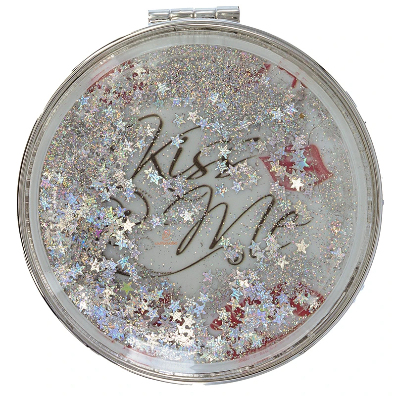 آینه گرد جیبی (آرایشی) فانتزی آکواریومی طرح kiss me (4)