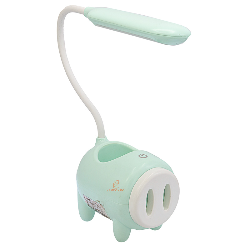 چراغ مطالعه رومیزی طرح خوک فیروزه ای TGX788