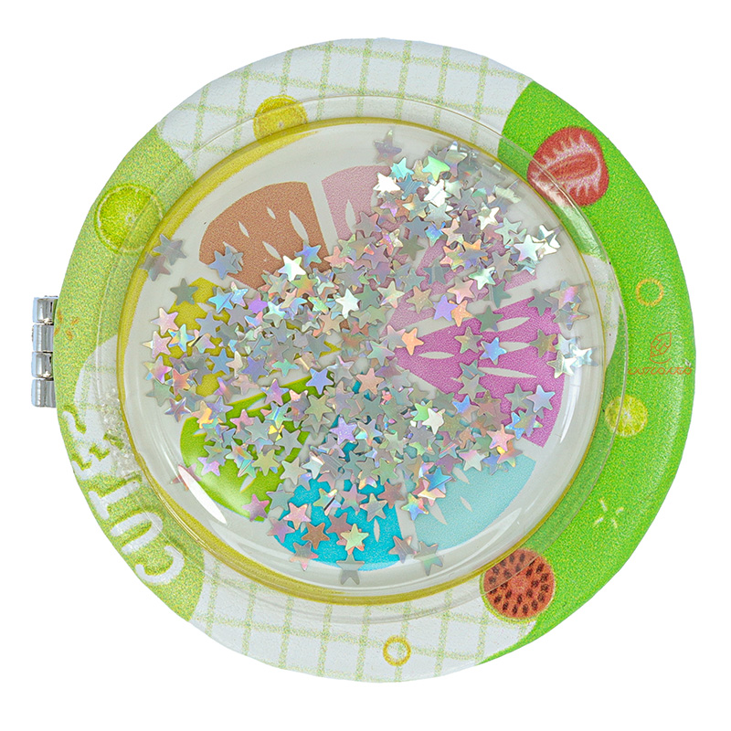 آینه گرد جیبی (آرایشی) فانتزی طرح برجسته پرتقال 055