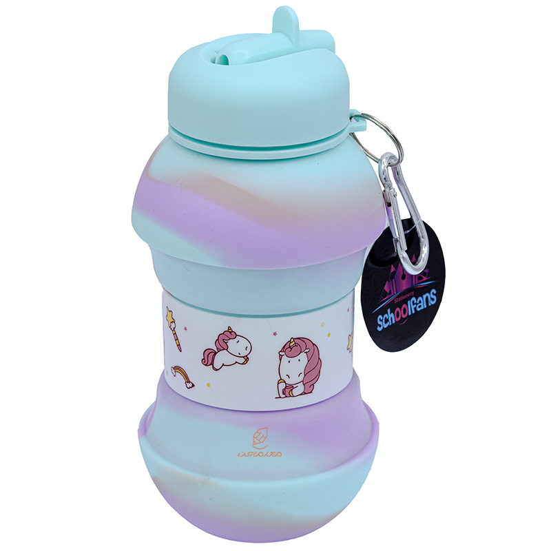 قمقمه تاشو سیلیکونی طرح یونی کورن کد 9317 SCHOOLFANS (2)