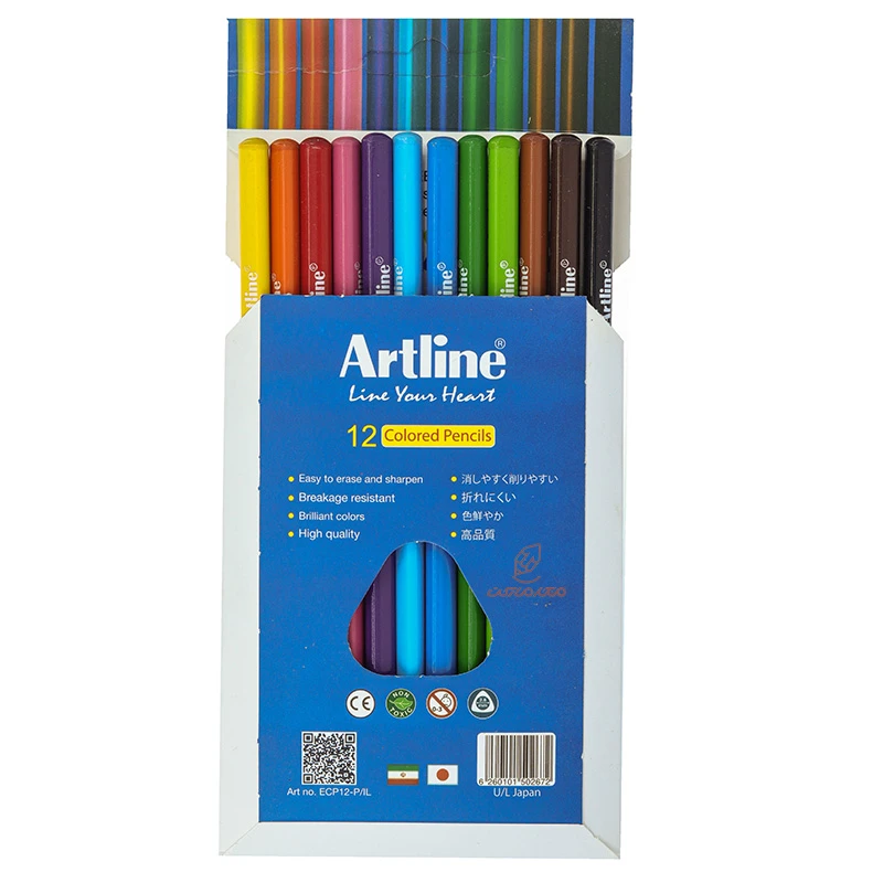 مداد رنگی 12 رنگ جعبه مقوایی آرت لاین ARTLINE