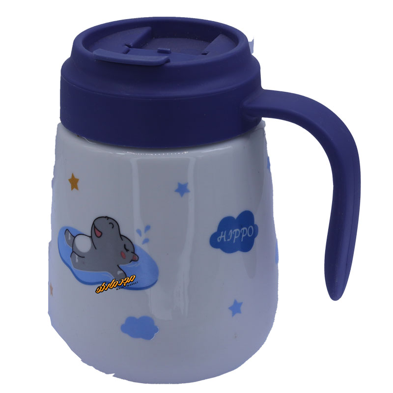 ماگ فانتزی سفید طرح فلاسک و اسب آبی